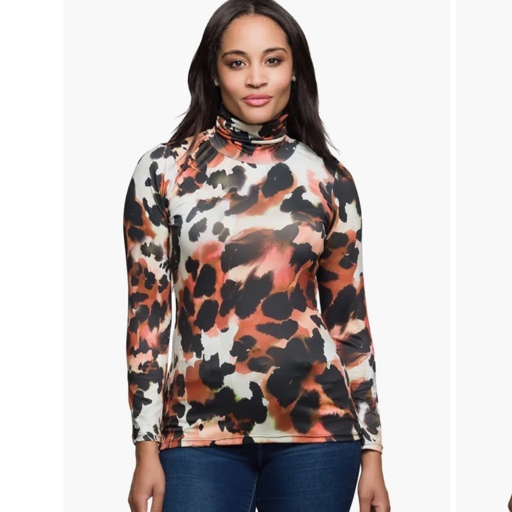 Long Sleeve Turtleneck Top Animal Print
24seven Comfort Apparel